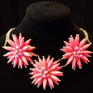 Pink Spike Floral Necklace